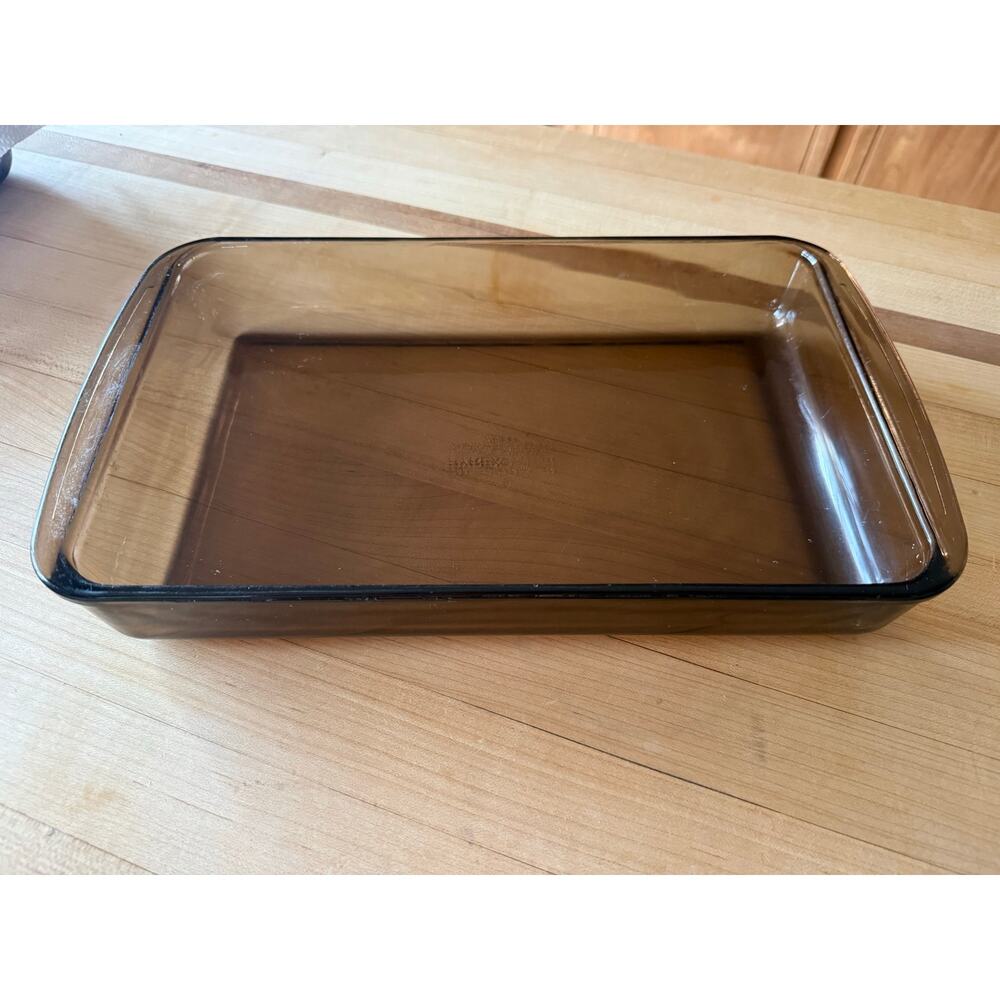 Vintage Pyrex Amber Fireside Glass 28x18 Baking Dish No 232